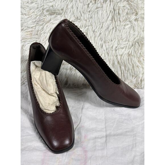 Stuart Weitzman Women's Brown Leather Heel Shoes Size 8.5 - Picture 1 of 12